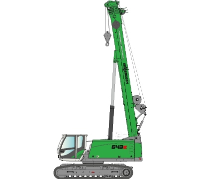 SENNEBOGEN 643 E Crawler pictogram: telescopic crane / telecrane for construction sites and as an alternative to a revolving tower crane