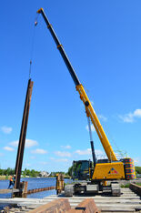 SENNEBOGEN telecrane telescopic crawler crane 673 sheet pile wall installation civil engineering