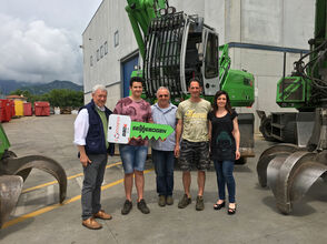 Four SENNEBOGEN Material Handler for Recycling and Scrap Handling at Cartonfer/Italy