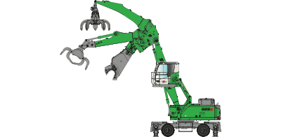 Kompakter Umschlagbagger SENNEBOGEN 825 E Mobil Vario Tool