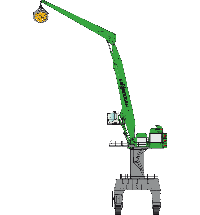 Großer Umschlagbagger für den Hafen SENNEBOGEN 895 E Hybrid Raupenportal