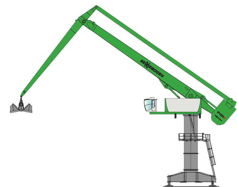 Balance Umschlagbagger Umschlagmaschine für Hafenumschlag SENNEBOGEN 8400 E EQ