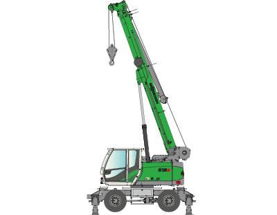 SENNEBOGEN 613 E Mobile pictogram: telescopic crane / telecrane for construction sites as an alternative to a revolving tower crane