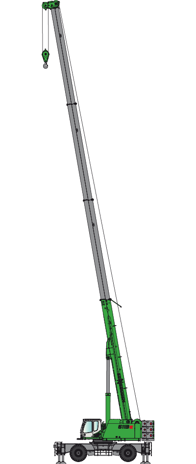 SENNEBOGEN 6133 E Mobile pictogram: telescopic crane / telecrane for construction sites and as an alternative to a revolving tower crane / truck-mounted crane