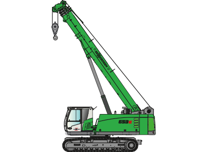 SENNEBOGEN 653 E Mobile pictogram: telescopic crane / telecrane for construction sites and as an alternative to a revolving tower crane