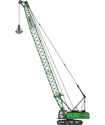 SENNEBOGEN duty cycle crane 670 technical drawing pictogram