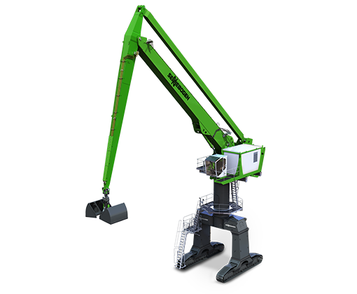 SENNEBOGEN Balance Umschlagmaschine Umschlagbagger 8240 EQ Zweischalengreifer Hafenumschlag