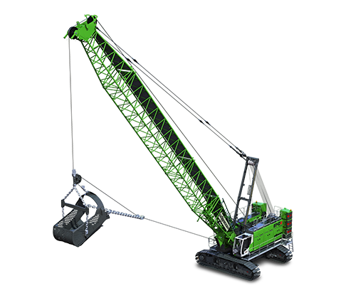 SENNEBOGEN duty cycle crane hydro 6140 E with dragline bucket for gravel extraction