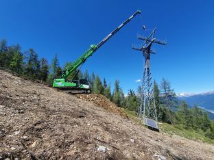 SENNEBOGEN telescopic crane telecrane 643 cable car construction