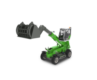 SENNEBOGEN telehandler 355 E with hold down shovel and elevating cab