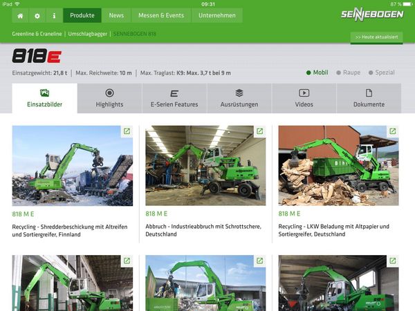  New SENNEBOGEN app supports sales partners 