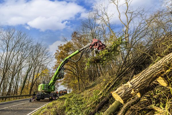 tree care handler, SENNEBOGEN 718, Traffic safety by road maintenance