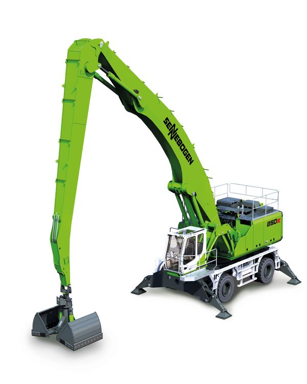 Umschlagbagger SENNEBOGEN 850 E für Schrottumschlag und Hafen