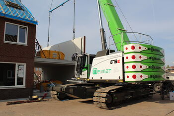 SENNEBOGEN 673 E crawler crane for precast concrete construction in the Netherlands