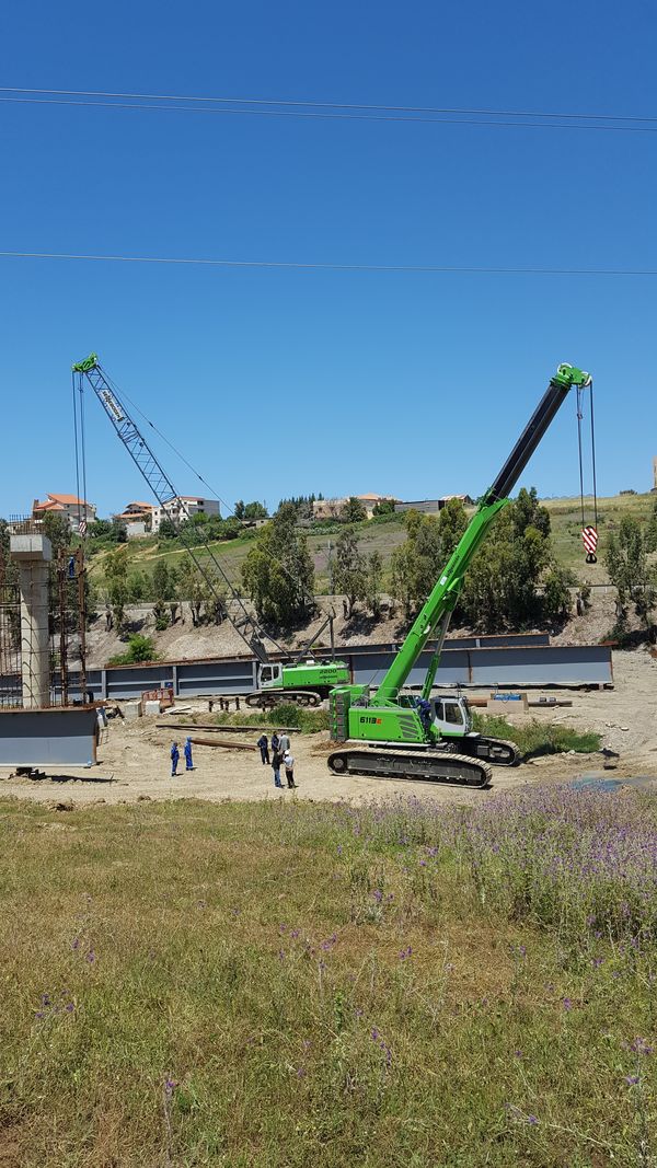 Download (RGB, 300 dpi) Four SENNEBOGEN cranes in Algeria building bridges