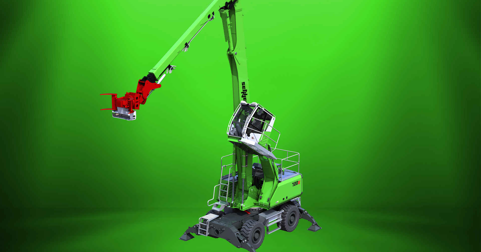 Tree care handler for tree maintenance SENNEBOGEN 728