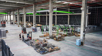 SENNEBOGEN spare parts, construction of the new Customer Service Center, state-of-the-art spare parts warehouse