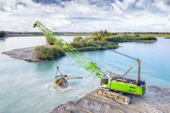 SENNEBOGEN 670 E dragline bucket duty cycle crane