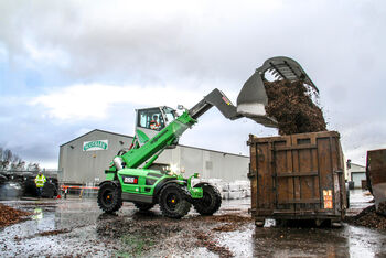  Telescopic forklift SENNEBOGEN 355 E for loading and stacking work in gardening and landscaping in Great Britain