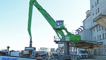 Getreideumschlag in Bestzeit: Mit dem SENNEBOGEN 840 Mobil spezial im Hafen Hamm