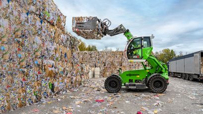 Teleskoplader SENNEBOGEN 3.40 G Abfallwirtschaft Teleskoplader Telehandler SENNEBOGEN 3.40 G mit Ballenklammer im Recycling Abfallwirtschaft