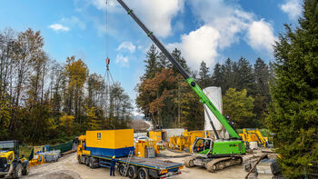 Perfect temporary helper: Construction site dismantling with 40 t telescopic crawler crane