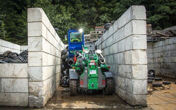 SENNEBOGEN 355 telehandler, scrap recycling, Switzerland