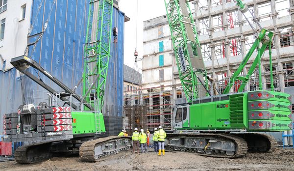 SENNEBOGEN duty cycle crane 6130 reinforcement cage diaphragm wall crawler crane 3300