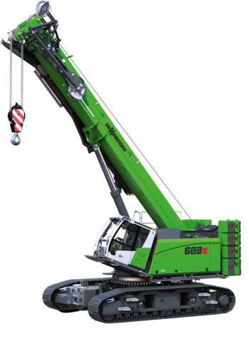 SENNEBOGEN 683 E, 80 tons telescopic crane, crawler crane
