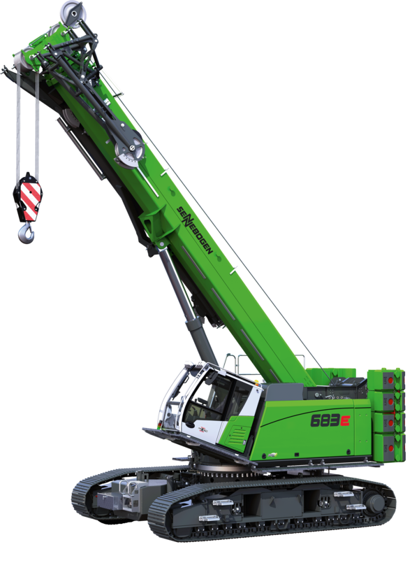 SENNEBOGEN 683 E, 80 tons telescopic crane, crawler crane