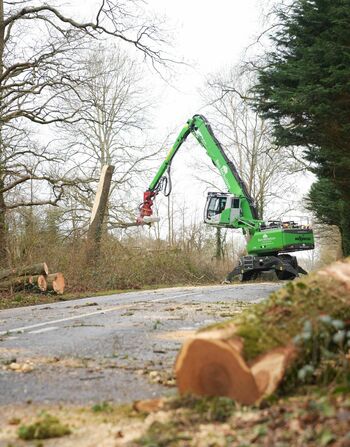 SENNEBOGEN tree care handler allows minimal disruptions to road traffic