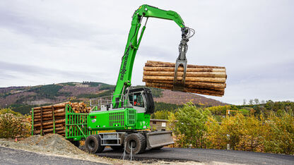 Timber handling maschine SENNEBOGEN 735 E GED with electric Green Efficiency Drive