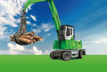 SENNEBOGEN 723 E-Serie Holzumschlag Umschlagbagger Umschlagmaschine Mobilumschlagmaschine Mobil Mobilunterwagen