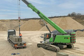 70 t Raupen-Telekran, SENNEBOGEN 673, Hebearbeiten im Bergbau, Frankreich