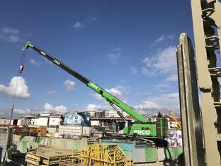 SENNEBOGEN strong and versatile 6113 Telecrane Telescopic crane Below ground construction