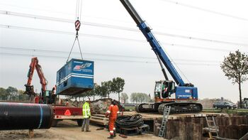 Telekran / Teleskopkran SENNEBOGEN 653 E Arbeitsbereichbegrenzung Virtual Wall Stromleitungen