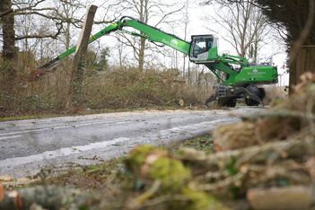 SENNEBOGEN tree care handler with outstanding reach