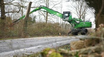 SENNEBOGEN tree care handler with outstanding reach