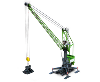 SENNEBOGEN mobile port crane 9300 E for port handling with clamshell grab