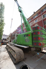  SENNEBOGEN 673 E crawler telescopic crane for supporting underground pipe jacking work