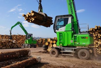 SENNEBOGEN 730 E-Sägewerk-Pick and Carry-Holzumschlag