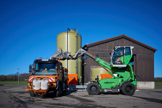 SENNEBOGEN 340 G, Telehandler, Salt loading, Loading snowplough