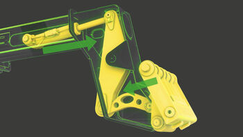 Robust telescopic handler with elevating cab: the SENNEBOGEN 355 E Z-kinematics