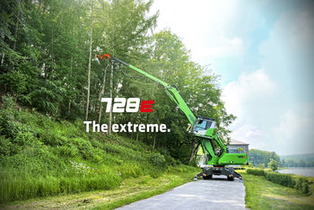 tree care maintenance with tree care machine, wood care, SENNEBOGEN 728, tree care handler