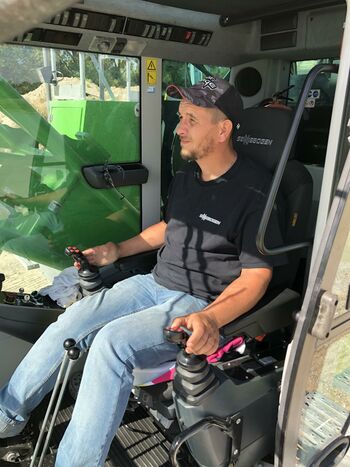 40 t Seilbagger SENNEBOGEN 640 HD mit Schleppschaufel, Gewinnung von Sand und Kies, Frankreich