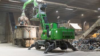 Elektrobagger mit Mobilitätsgarantie: SENNEBOGEN 821 mit integriertem Powerpack