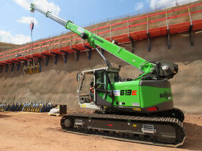 SENNEBOGEN 613 crawler crane as support for lifting work on the highway extension