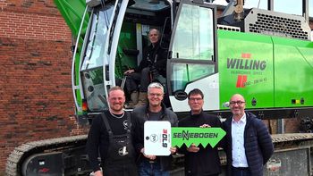 SENNEBOGEN 670 E Seilbagger bei J.u.H. van der Linde für Wasserbau, Küstenschutz und Hafenbau in Ostfriesland.