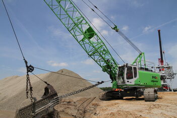 40 t Seilbagger Hydroseilbagger SENNEBOGEN 640 E Schleppschaufel Kiesgewinnung Gewinnungsindustrie