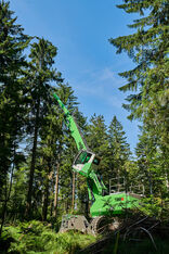 SENNEBOGEN Forstbagger Fällkran Holzerntemaschine Umschlagmaschine 738 E Böschungspflege Energieholzernte Landschaftspflege Baumpflege